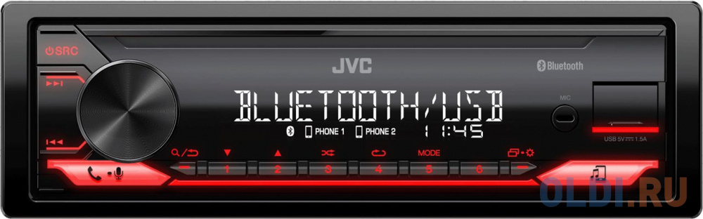 Автомагнитола JVC KD-X182BT 1DIN 4x50Вт