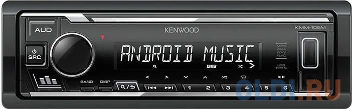 Автомагнитола Kenwood KMM-105M 1DIN 4x50Вт USB 2.0 AUX 3