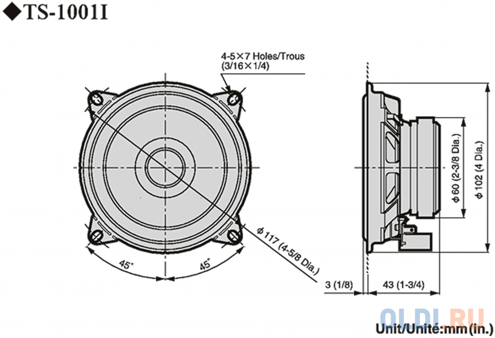 Автоакустика Pioneer TS-1001I широкополосная 10см 20Вт-110Вт - фото 2