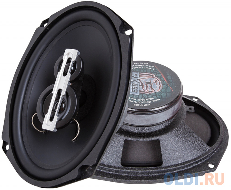 Колонки автомобильные Kicx RX 693 4Ом 15x23см (6x9дюйм) (ком.:2кол.) коаксиальные трехполосные