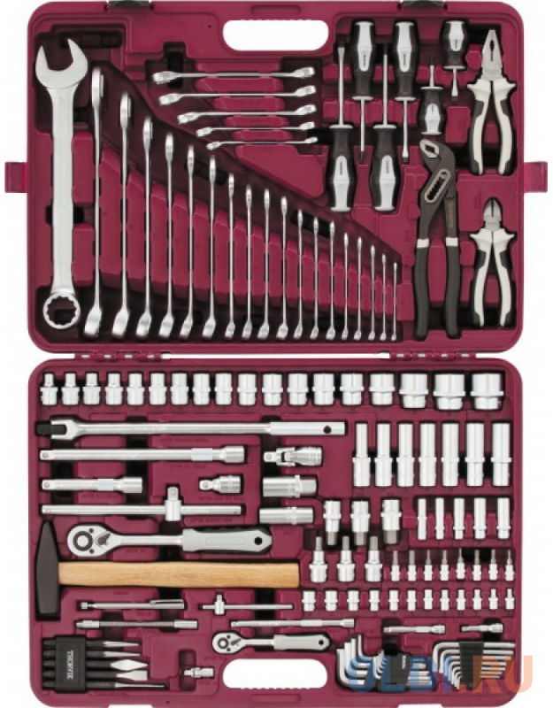 

UTS0128 Набор инструмента универсальный 1/4", 1/2"DR, 128 предметов Thorvik