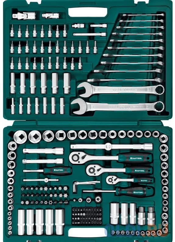 

KRAFTOOL X Drive, 216 предм., (1/2+3/8+1/4), универсальный набор инструмента (27888-H216)