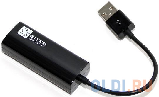 Кабель-адаптер 5bites UA2-45-02BK USB2.0 - RJ45 10/100 Мбит/с, 10см, черный адаптер проходной rj 45 8p8c 8p8c 5bites ly us022