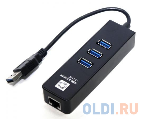   5bites UA3-45-04BK USB3.0 - 3*USB3.0 / RJ45 10/100/1000 /, 