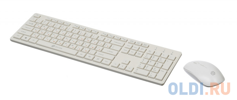 Клавиатура + мышь Oklick 240M клав:белый мышь:белый USB беспроводная slim Multimedia фото
