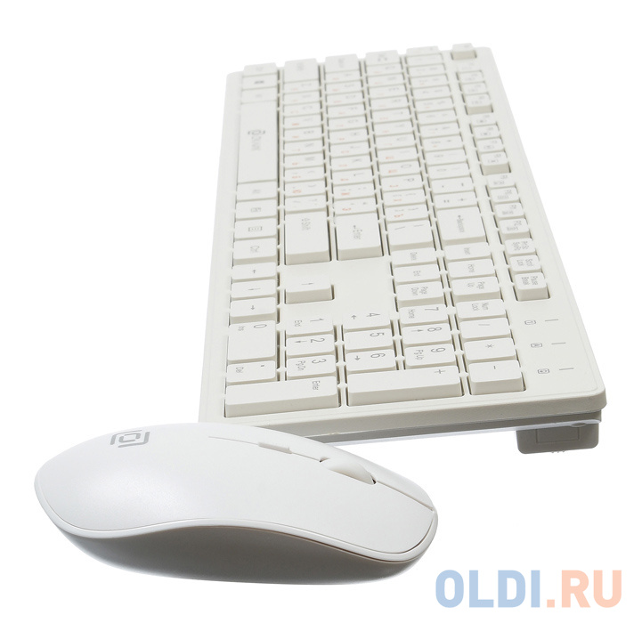 Клавиатура + мышь Oklick 240M клав:белый мышь:белый USB беспроводная slim Multimedia фото