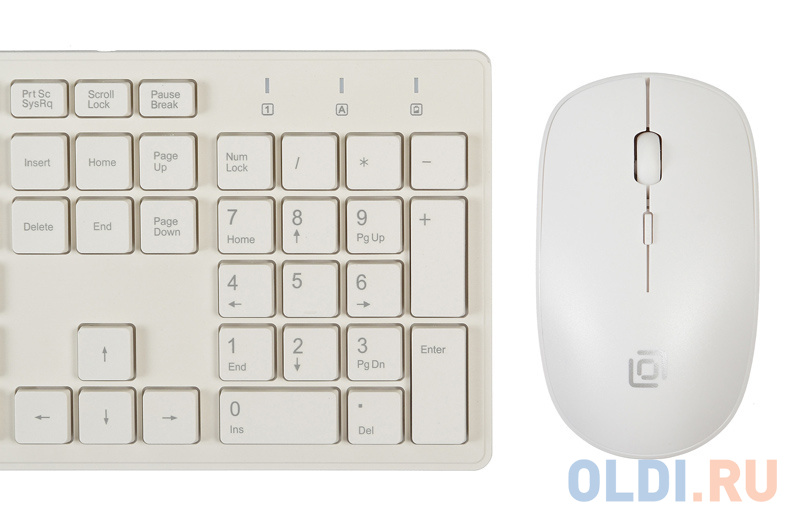 Клавиатура + мышь Oklick 240M клав:белый мышь:белый USB беспроводная slim Multimedia фото