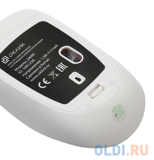 Клавиатура + мышь Oklick 240M клав:белый мышь:белый USB беспроводная slim Multimedia фото