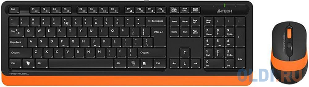 A-4Tech Клавиатура + мышь A4 Fstyler FG1010 ORANGE клав:черный/оранжевый мышь:черный/оранжевый USB беспроводная [1147574] - фото 1