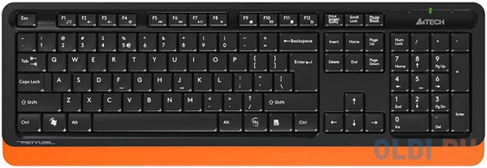 A-4Tech Клавиатура + мышь A4 Fstyler FG1010 ORANGE клав:черный/оранжевый мышь:черный/оранжевый USB беспроводная [1147574] - фото 2