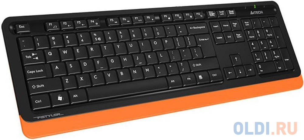 A-4Tech Клавиатура + мышь A4 Fstyler FG1010 ORANGE клав:черный/оранжевый мышь:черный/оранжевый USB беспроводная [1147574] - фото 3