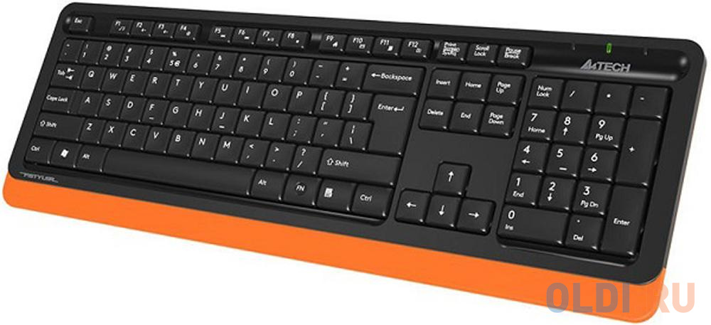 A-4Tech Клавиатура + мышь A4 Fstyler FG1010 ORANGE клав:черный/оранжевый мышь:черный/оранжевый USB беспроводная [1147574] - фото 4