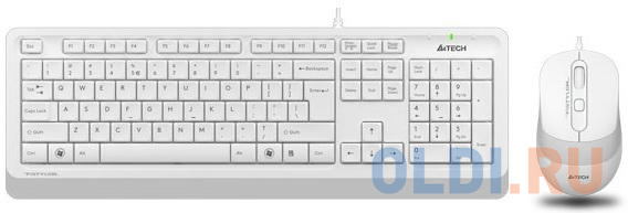 A-4Tech Клавиатура + мышь A4 Fstyler F1010 WHITE клав:белый/серый мышь:белый/серый USB [1147556] разделители для пальцев из пенопропилена белый