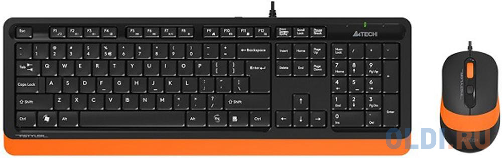 A-4Tech Клавиатура + мышь A4 Fstyler F1010 ORANGE клав:черный/оранжевый мышь:черный/оранжевый USB [1147551] клавиатура мышь a4tech fstyler fg1110 клав желтый мышь желтый usb беспроводная multimedia fg1110 bumblebee