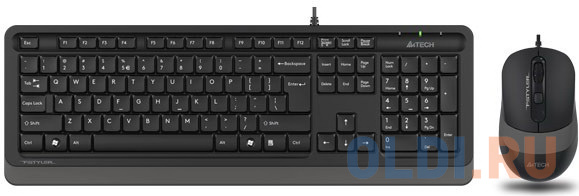 A-4Tech Клавиатура + мышь A4 FStyler F1010 GREY клав:черный/серый мышь:черный/серый USB [1147539] клавиатура a4tech fx60h grey usb