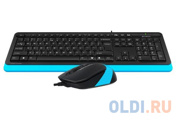 A-4Tech Клавиатура + мышь A4 Fstyler F1010 BLUE клав:черный/синий мышь:черный/синий USB[1147546] фото