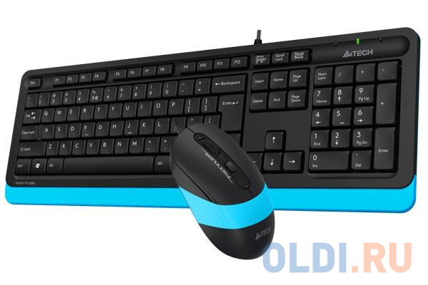 A-4Tech Клавиатура + мышь A4 Fstyler F1010 BLUE клав:черный/синий мышь:черный/синий USB[1147546] - фото 4