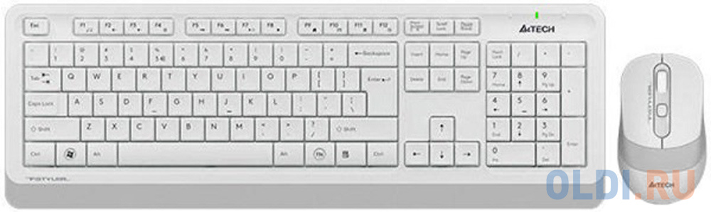 A-4Tech Клавиатура + мышь A4 Fstyler FG1010 WHITE клав:белый/серый мышь:белый/серый USB беспроводная [1147575] клавиатура gembird kb 8430m white usb