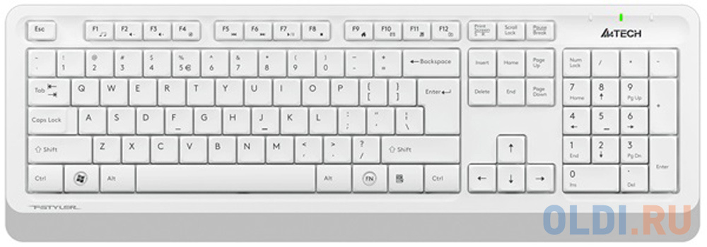 A-4Tech Клавиатура + мышь A4 Fstyler FG1010 WHITE клав:белый/серый мышь:белый/серый USB беспроводная [1147575] - фото 2
