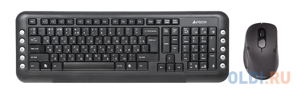 Клавиатура + Мышь A4Tech W 7200N USB Black 2.4G наноприемник - фото 1