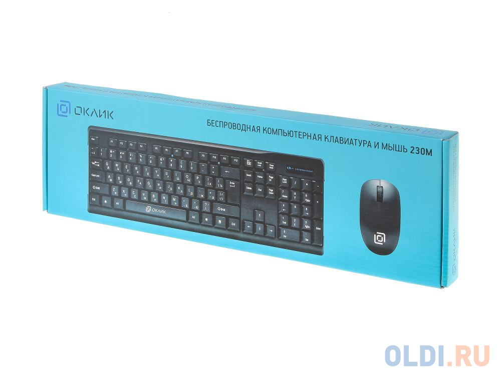Клавиатура + мышь Oklick 230M клав:черный мышь:черный USB беспроводная фото