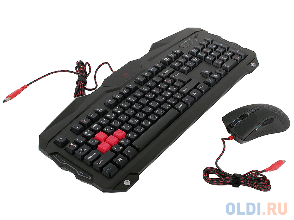 Клавиатура + мышь A4Tech Bloody Q2100/B2100 (Q210+Q9)/(B210+V9C) черный USB Multimedia Gamer - фото 1