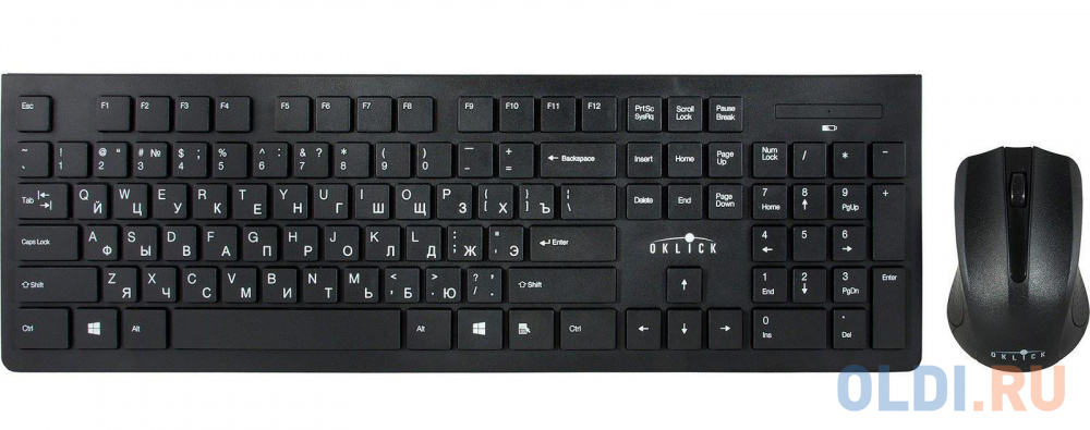Клавиатура + мышь Oklick 250M клав:черный мышь:черный USB беспроводная slim MK5301 250M - фото 2