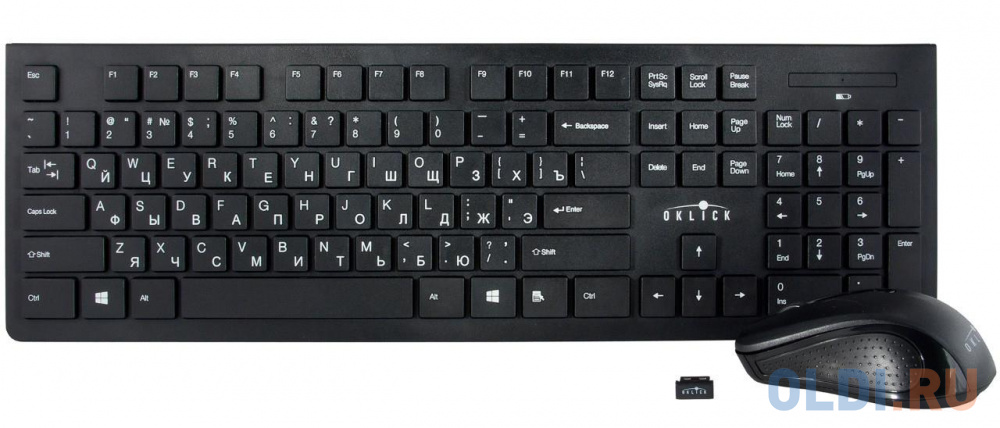 Клавиатура + мышь Oklick 250M клав:черный мышь:черный USB беспроводная slim MK5301 250M - фото 4