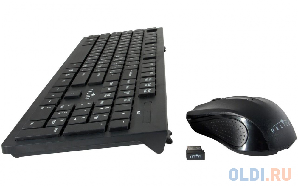 Клавиатура + мышь Oklick 250M клав:черный мышь:черный USB беспроводная slim MK5301 250M - фото 5