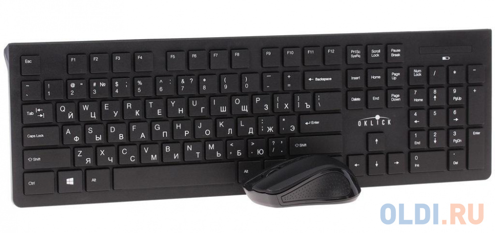 Клавиатура + мышь Oklick 250M клав:черный мышь:черный USB беспроводная slim MK5301 250M - фото 6