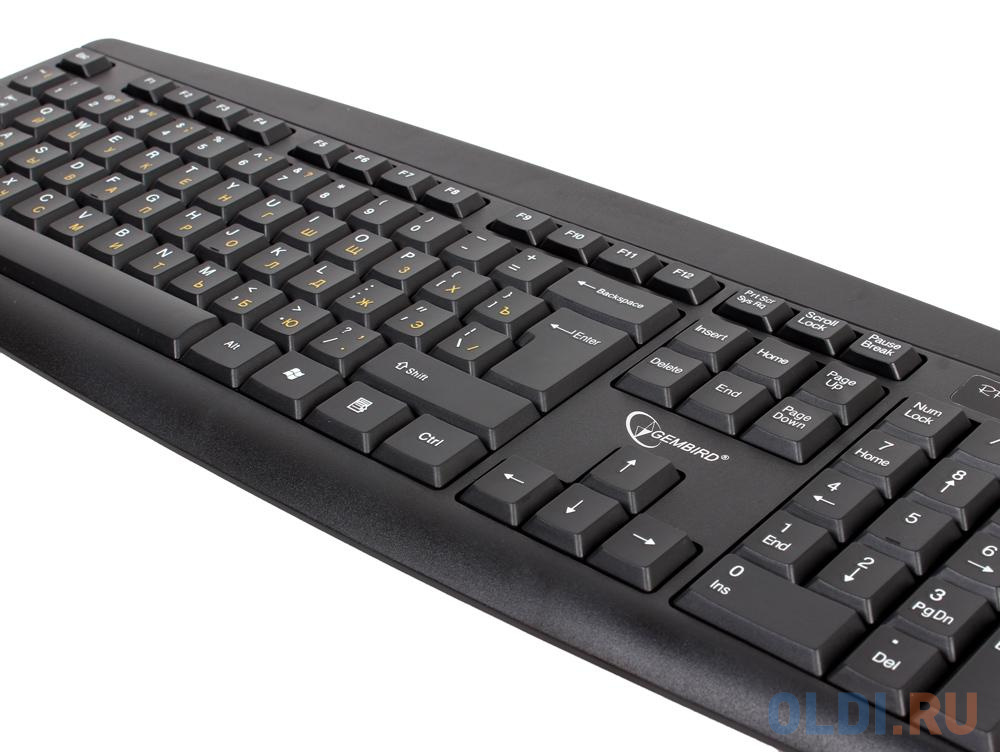 Комплект клавиатура + мышь беспров. Gembird KBS-8000,черный, 2.4ГГц/10м, 1600DPI,  мини-приемник- USB - фото 2