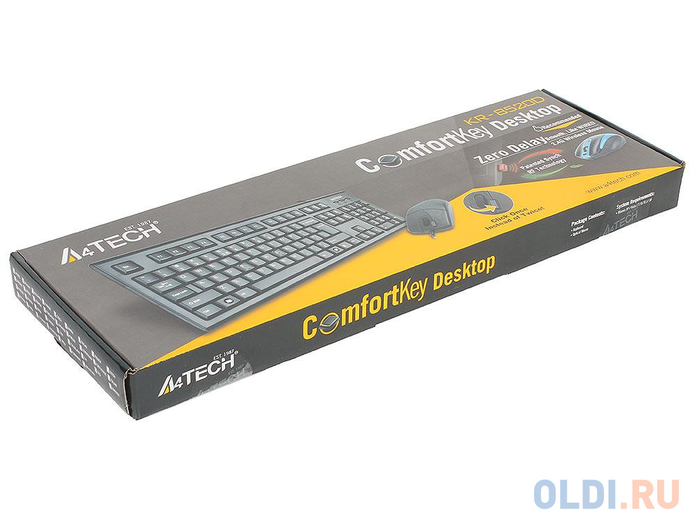Клавиатура + мышь A4Tech KR-8520D клав:черный мышь:черный USB - фото 5