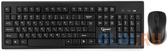 Комплект клавиатура + мышь беспров. Gembird KBS-8002, 2.4ГГц, черн, 104кл+3кн, 1000DPI - фото 1