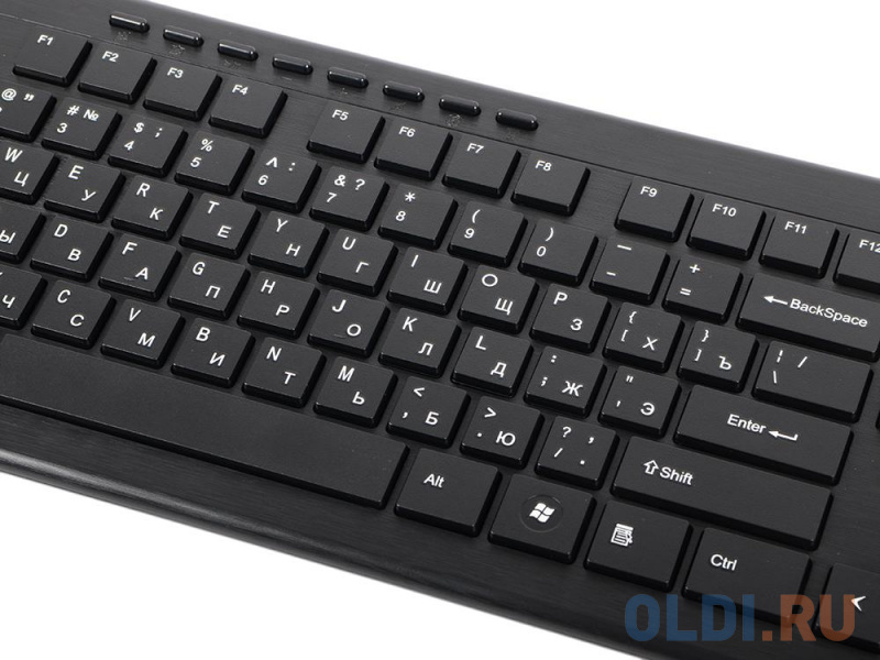 Клавиатура CANYON CNS-HSETW4-RU, Multimedia 2.4GHZ wireless combo-set, 104 keys, slim and brushed finish design, chocolate key caps, RU layout (black) фото