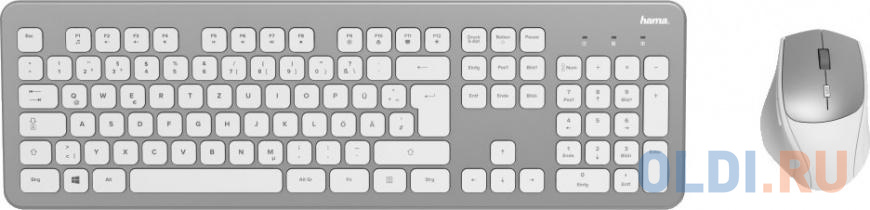 Клавиатура + мышь Hama KMW-700 клав:серебристый мышь:белый/серебристый USB 2.0 беспроводная slim