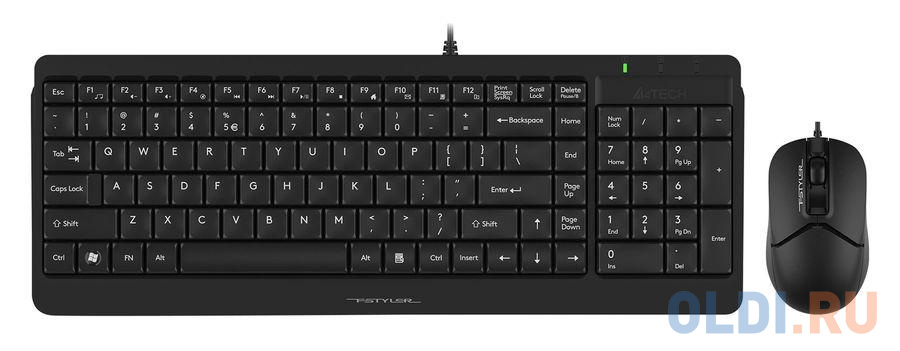Клавиатура + мышь A4Tech Fstyler F1512 клав:черный мышь:черный USB клавиатура мышь a4tech fstyler fg3200 air grey