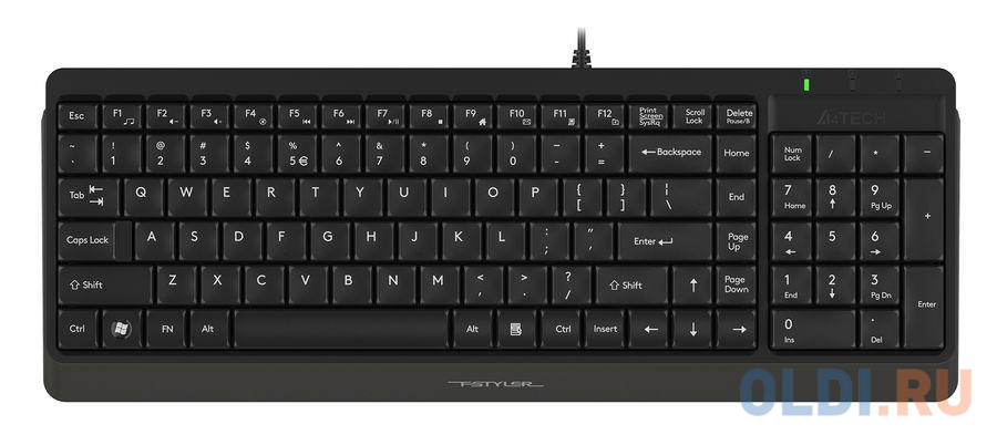 Клавиатура + мышь A4Tech Fstyler F1512 клав:черный мышь:черный USB, цвет белый, размер мышь 108 х 64 х 35, клавиатура 403 х 146 х 26 мм - фото 2