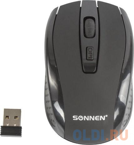 Набор беспроводной SONNEN K-648, клавиатура 117 клавиш, мышь 4 кнопки 1600 dpi, черный, 513208 - фото 3