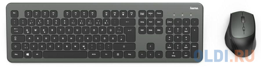 Клавиатура + мышь Hama KMW-700 клав:черный/серый мышь:черный/серый USB 2.0 беспроводная slim, цвет черный/серый