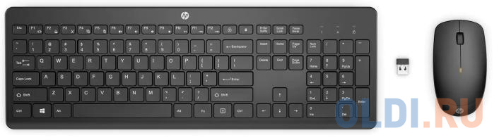 HP 230 WL Mouse +KB Combo, цвет черный, размер 44 x 14,62 x 2,76 см (клавиатура); 6,33 x 11,5 x 3,62 см (мышь), 0,5 кг (клавиатура); 0,06 кг (мышь)