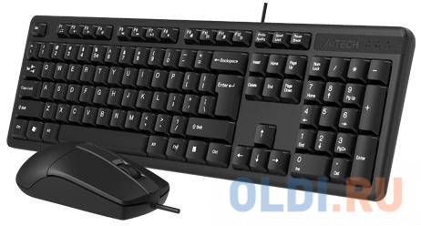 Клавиатура + мышь A4Tech KK-3330 клав:черный мышь:черный USB, цвет белые, размер Клавиатуры: 150 х 456 х 28 мм, мыши: 120 х 63 х 38 мм - фото 2