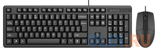 Клавиатура + мышь A4Tech KK-3330 клав:черный мышь:черный USB, цвет белые, размер Клавиатуры: 150 х 456 х 28 мм, мыши: 120 х 63 х 38 мм - фото 4
