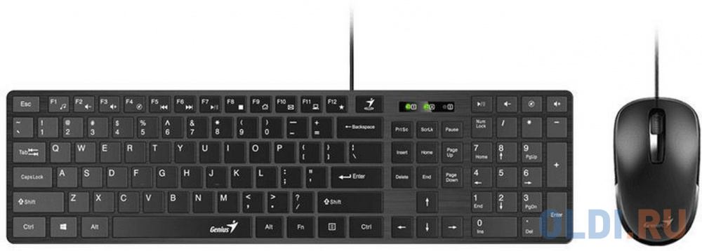 Комплект проводной Genius SlimStar C126 клавиатура+мышь, USB. черный dialog проводной игровой набор kmgk 1707u white gan kata клавиатура опт мышь с rgb подсветкой