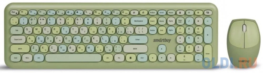Комплект клавиатура+мышь мультимедийный Smartbuy 666395 зеленый [SBC-666395AG-G], цвет черный, размер (ДхШхВ) 103x66x36 мм - фото 1