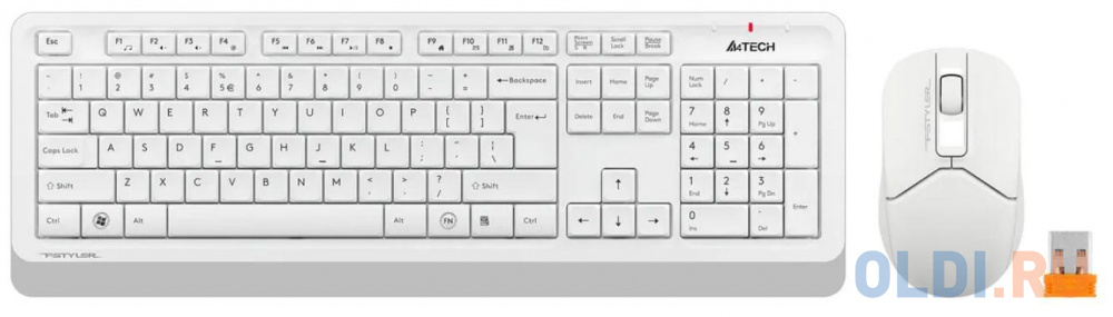 Клавиатура + мышь A4Tech Fstyler FG1012 клав:белый мышь:белый USB беспроводная Multimedia клавиатура a4tech fstyler fx60   usb