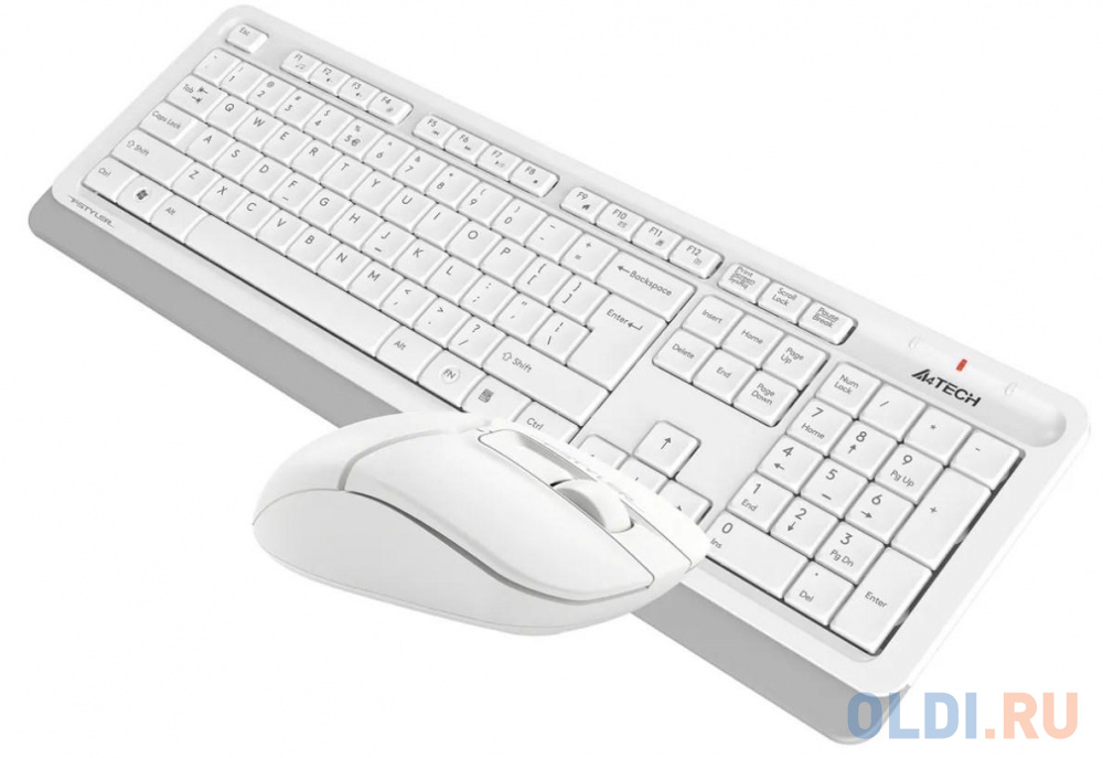 Клавиатура + мышь A4Tech Fstyler FG1012 клав:белый мышь:белый USB беспроводная Multimedia, цвет черный, размер Размеры клавиатуры 456 х 156 х 24 мм, Размеры мыши 108 х 64 х 35 мм - фото 3