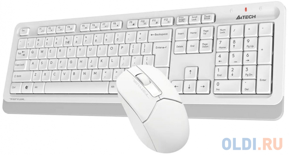 Клавиатура + мышь A4Tech Fstyler FG1012 клав:белый мышь:белый USB беспроводная Multimedia, цвет черный, размер Размеры клавиатуры 456 х 156 х 24 мм, Размеры мыши 108 х 64 х 35 мм - фото 5