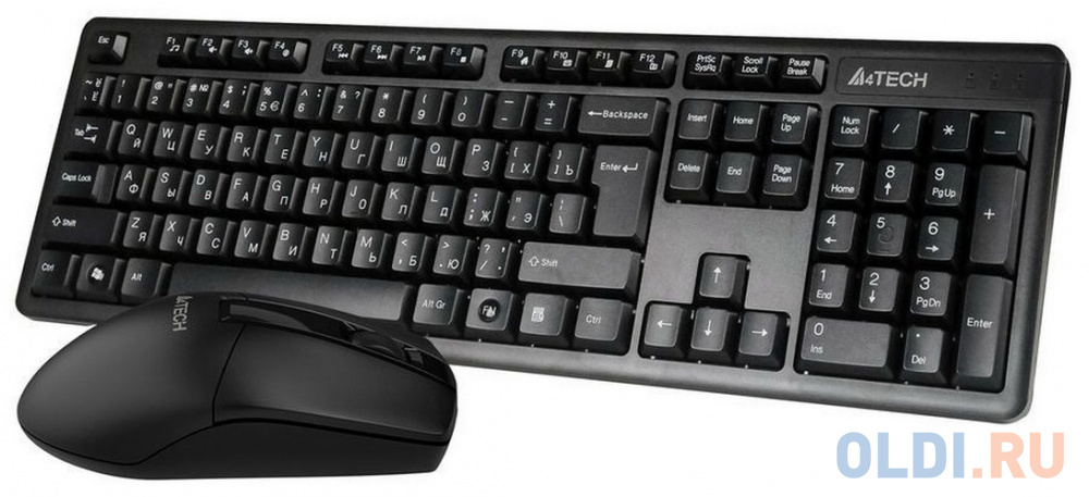 Клавиатура + мышь A4Tech 3330N клав:черный мышь:черный USB беспроводная Multimedia, цвет белый, размер Клавиатуры 447 х 130 х 27 мм Мыши 98.5 х 59 х 37 мм