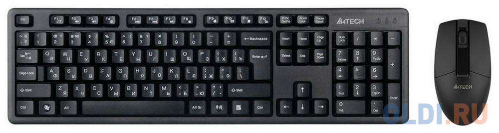 Клавиатура + мышь A4Tech 3330N клав:черный мышь:черный USB беспроводная Multimedia, цвет белый, размер Клавиатуры 447 х 130 х 27 мм Мыши 98.5 х 59 х 37 мм - фото 3
