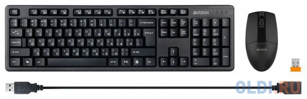 Клавиатура + мышь A4Tech 3330N клав:черный мышь:черный USB беспроводная Multimedia, цвет белый, размер Клавиатуры 447 х 130 х 27 мм Мыши 98.5 х 59 х 37 мм - фото 5